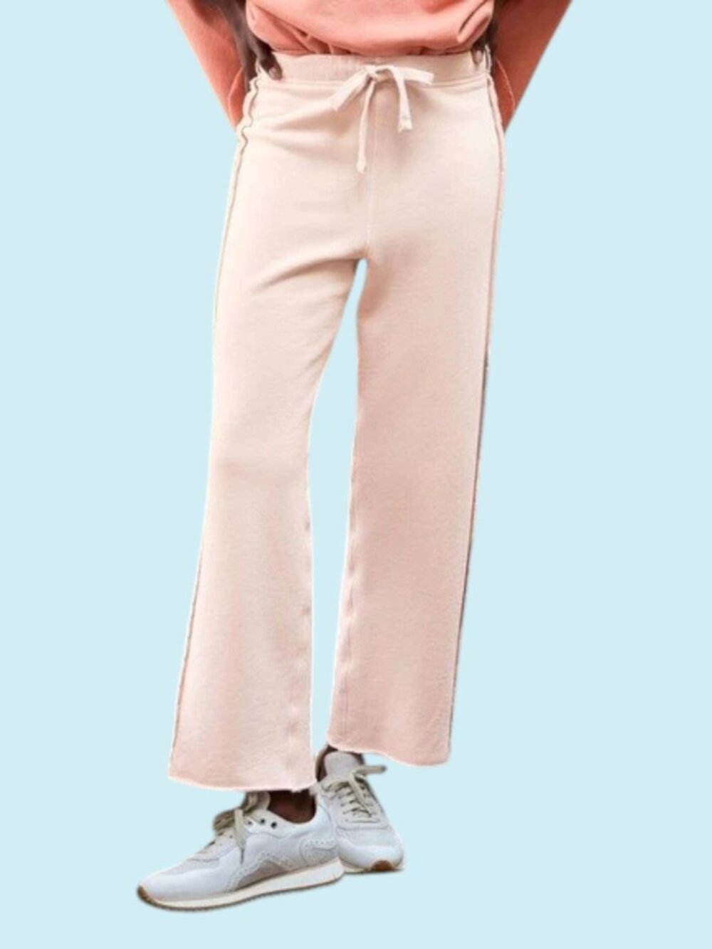 Frank & Eileen Bella Sweatpants Size XS Light Pink Raw Hem Triple Fleece Coastal